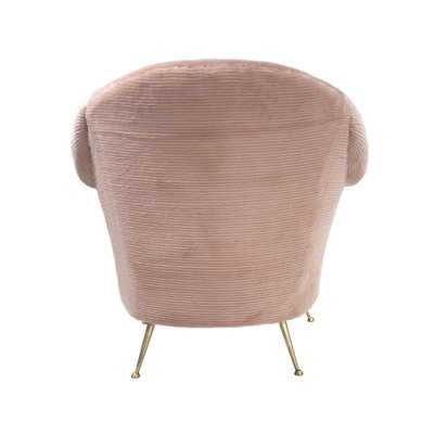 Mid-Century Modern Armchairs in Pink Trimed Faux Fur, Italy, 1950s, Set of 2-UZ-1388171