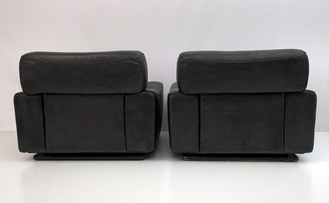 Mid-Century Modern Armchairs in Real Leather from Busnelli, Italy, 1970, Set of 2-FER-1389258