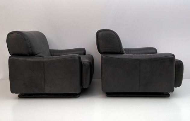 Mid-Century Modern Armchairs in Real Leather from Busnelli, Italy, 1970, Set of 2-FER-1389258