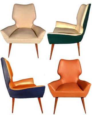 Mid-Century Modern Armchairs in the Style of Gio Ponti, 1950s, Set of 2-MBH-1031804