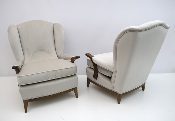 Mid-Century Modern Armchairs in Velvet by Paolo Buffa, Italy, 1950s, Set of 2-FER-1286441