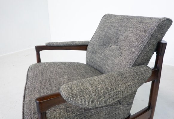 Mid-Century Modern Armchairs in Wood and Grey Fabric, Italy, 1960s, Set of 2-FGA-1725938