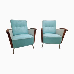 Mid-Century Modern Armchairs in Wood with Tubular Frames, Hungary, 1960s, Set of 2-SAK-1785198