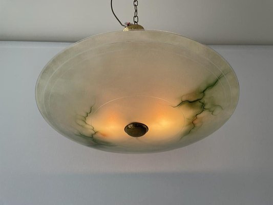 Mid-Century Modern Art Deco Style Glass Ceiling Lamp, Germany, 1950s-RDS-1739488