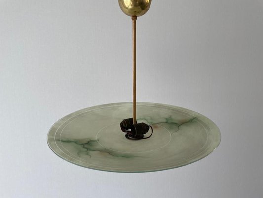 Mid-Century Modern Art Deco Style Glass Ceiling Lamp, Germany, 1950s-RDS-1739488