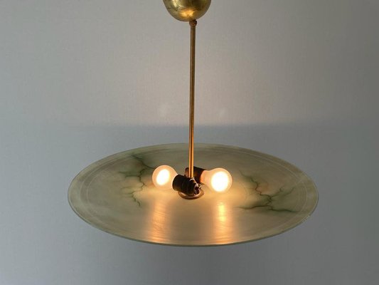 Mid-Century Modern Art Deco Style Glass Ceiling Lamp, Germany, 1950s-RDS-1739488