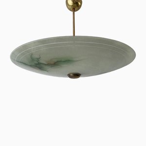 Mid-Century Modern Art Deco Style Glass Ceiling Lamp, Germany, 1950s-RDS-1739488