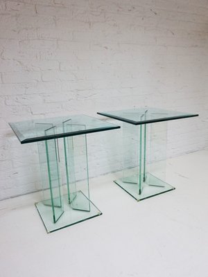 Mid-Century Modern Art Glass Side Tables by TG Design, 1970s, Set of 2-EA-2035048