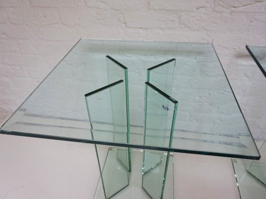 Mid-Century Modern Art Glass Side Tables by TG Design, 1970s, Set of 2-EA-2035048