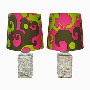 Mid-Century Modern Art Glass Table Lamps from Pukeberg, Sweden, 1960s, Set of 2-YGE-1139106