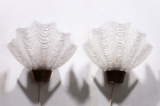 Mid-Century Modern Asea Wall Lamps Coquille, Sweden, 1950s, Set of 2