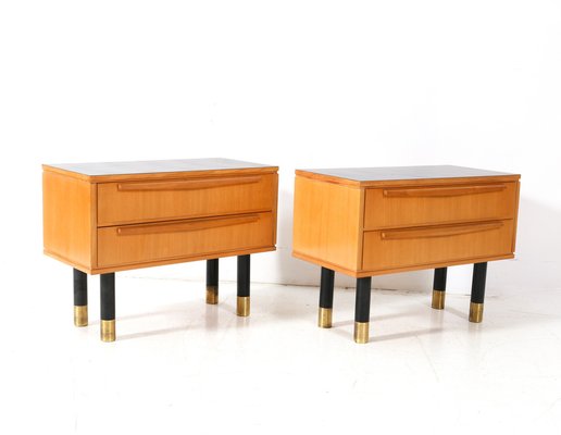 Mid-Century Modern Ash Nightstands or Bedside Tables, 1950s, Set of 2-MY-1804487