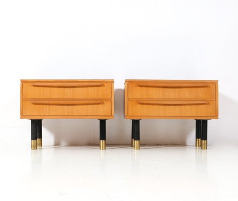 Mid-Century Modern Ash Nightstands or Bedside Tables, 1950s, Set of 2-MY-1804487