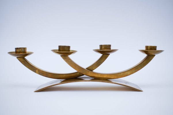 Mid-Century Modern Austrian Brass Candelabra, 1950s-KQB-1175252