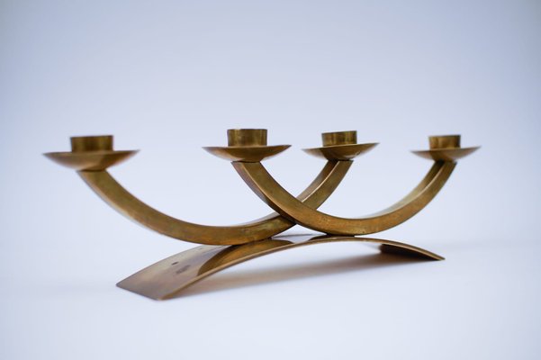 Mid-Century Modern Austrian Brass Candelabra, 1950s-KQB-1175252