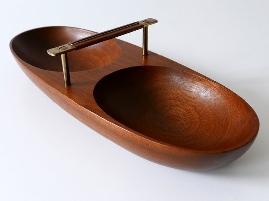 Mid-Century Modern Austrian Nut Bowl in Teak by Carl Auböck, 1950s-WPT-1273952