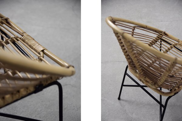 Mid-Century Modern Bamboo Chairs, 1960s, Set of 2-ZAA-1093314