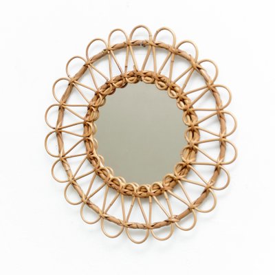 Mid-Century Modern Bamboo & Rattan Mirror, 1960-WM-1157497