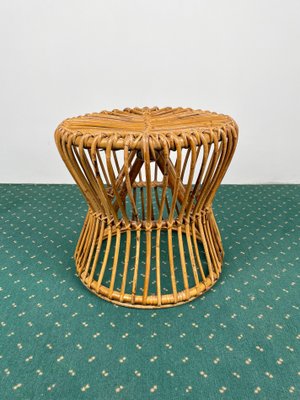 Mid-Century Modern Bamboo Rattan Stool, Italy, 1960s-LYQ-1171511