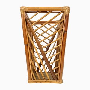 Mid-Century Modern Bamboo & Rattan Umbrella Stand, Italy, 1960s-LYQ-1171378