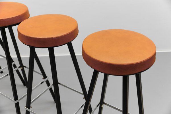 Mid-Century Modern Bar Stools, 1950s, Set of 5-KQB-2028862