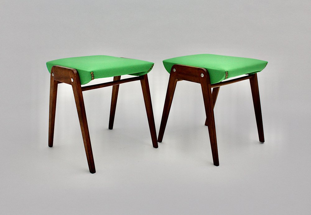 Mid-Century Modern Beech Model SW 2 Stools by Roland Rainer, Austria, 1955, Set of 2