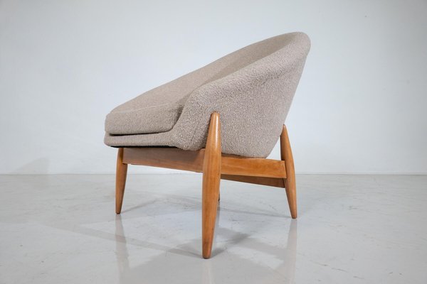 Mid-Century Modern Beige Fabric Armchairs by Julia Gaubek, Hungary, 1950s, Set of 2-FGA-1741960