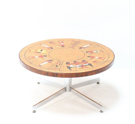 Mid-Century Modern Belgian Coffee Table with Tiles by Denisco, 1970s-MY-947718