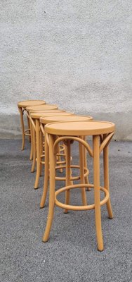 Mid-Century Modern Bentwood Bar Stools, Italy, 1980s, Set of 6-PUG-2016193