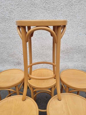 Mid-Century Modern Bentwood Bar Stools, Italy, 1980s, Set of 6-PUG-2016193