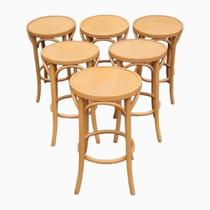 Mid-Century Modern Bentwood Bar Stools, Italy, 1980s, Set of 6-PUG-2016193