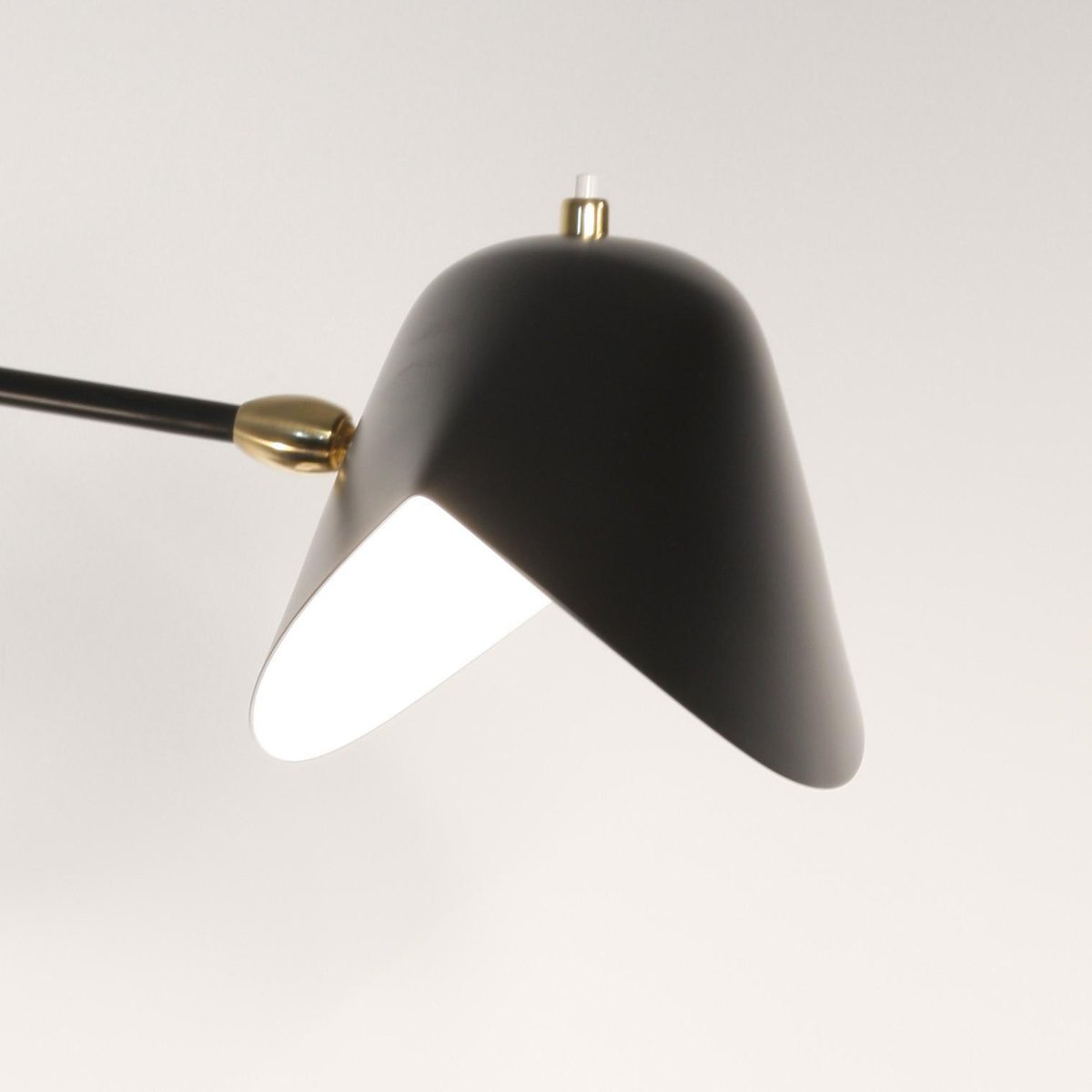 Mid-Century Modern Black Agrafée Table Lamp with Two Swivels by Serge Mouille