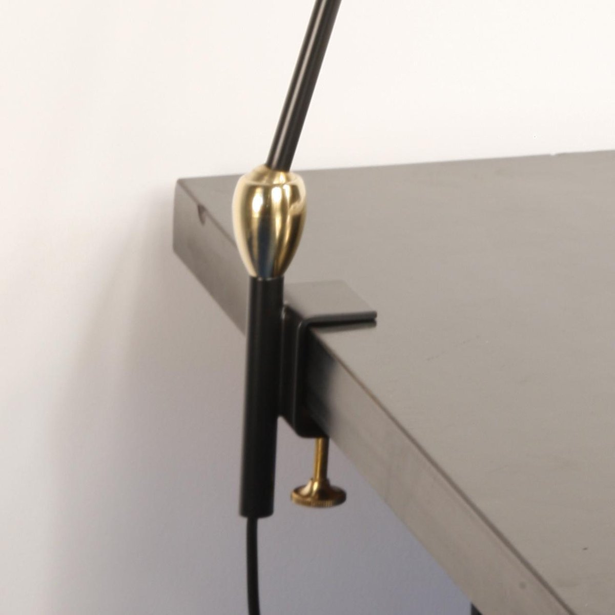 Mid-Century Modern Black Agrafée Table Lamp with Two Swivels by Serge Mouille