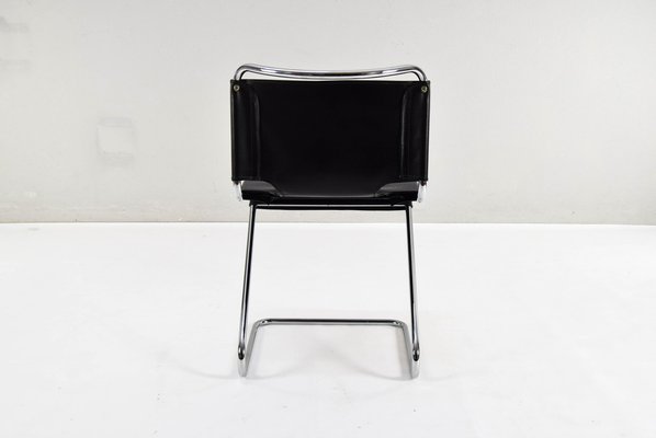 Mid-Century Modern Black Biscia Chairs attributed to Pascal Mourgue for Steiner, France, 1970s, Set of 4-IJF-1843752