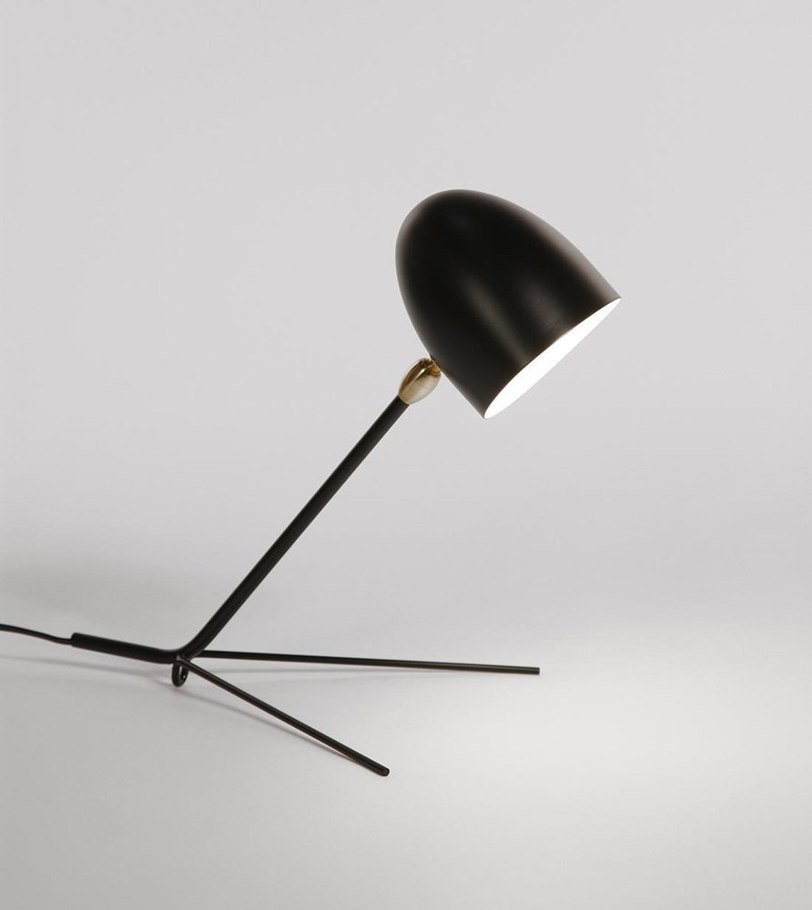 Mid-Century Modern Black Cocotte Table Lamp by Serge Mouille