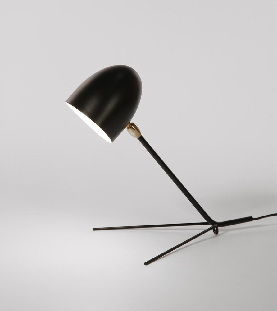 Mid-Century Modern Black Cocotte Table Lamp by Serge Mouille