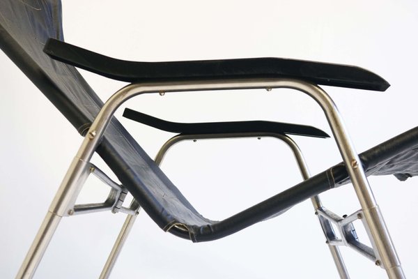 Mid-Century Modern Black Leather Rocking Chair by Takeshi Nii, 1960s-WIP-2041096