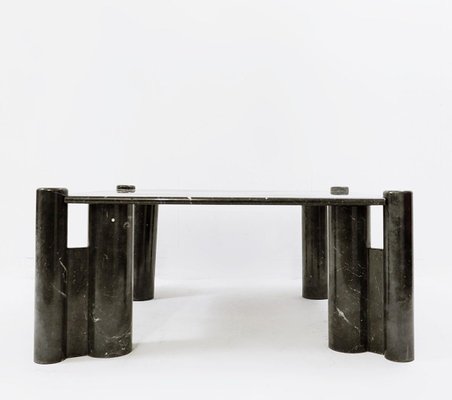 Mid-Century Modern Black Marble Square Coffee Table, 1970s-JG-1261771