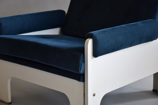 Mid-Century Modern Blue & White Lounge Chair from T Spectrum-IEI-1259114