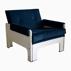 Mid-Century Modern Blue & White Lounge Chair from T Spectrum-IEI-1259114