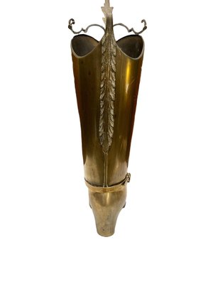 Mid-Century Modern Boot Umbrella Stand in Brass-PKM-1717528