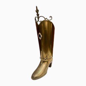 Mid-Century Modern Boot Umbrella Stand in Brass-PKM-1717528