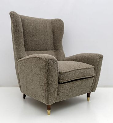 Mid-Century Modern Bouclè High Back Armchair by Isa Bergamo, 1950-FER-1747199