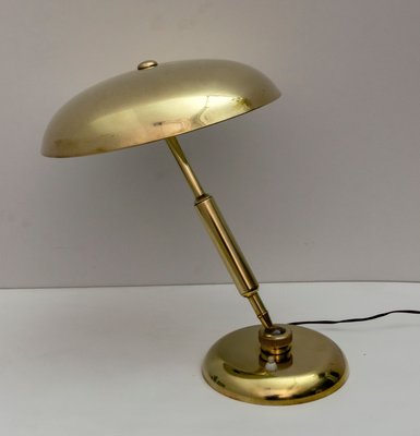 Mid-Century Modern Brass Adjustable Table Lamp by Giovanni Michelucci for Lariolux, 1940s-FER-786552