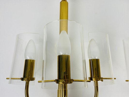 Mid-Century Modern Brass and Acrylic Glass Cinema Wall Lamps, 1950s, Set of 2-PUK-880235