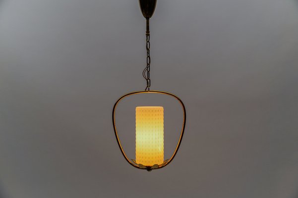 Mid-Century Modern Brass and Bubble Glass Pendant Lamp by Rupert Nikoll, Vienna, Austria, 1960s-KQB-1739014