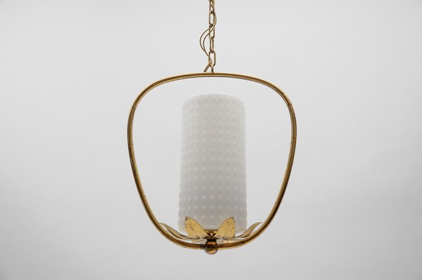 Mid-Century Modern Brass and Bubble Glass Pendant Lamp by Rupert Nikoll, Vienna, Austria, 1960s-KQB-1739014