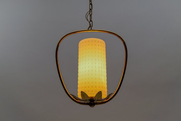 Mid-Century Modern Brass and Bubble Glass Pendant Lamp by Rupert Nikoll, Vienna, Austria, 1960s-KQB-1739014