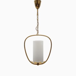 Mid-Century Modern Brass and Bubble Glass Pendant Lamp by Rupert Nikoll, Vienna, Austria, 1960s-KQB-1739014