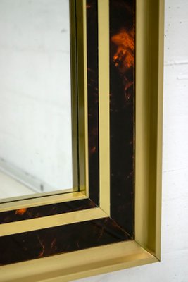 Mid-Century Modern Brass and Celluloid Mirror by Sandro Petti for Metal Art, 1970s-FER-800886